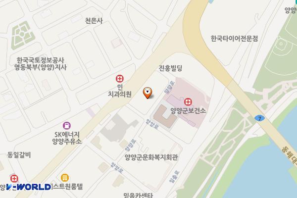 성창아파트 옆 주차장 위치 지도 — 강원특별자치도 양양군 양양읍 연창리 203-16