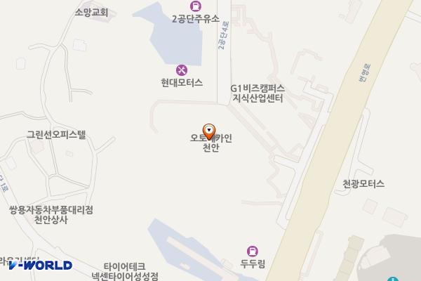 오토메카인천안 위치 지도 — 충남 천안시 서북구 번영로 533