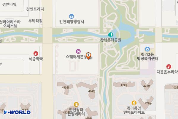 청라스퀘어세븐 위치 지도 — 인천광역시 서해구 청라루비로 76