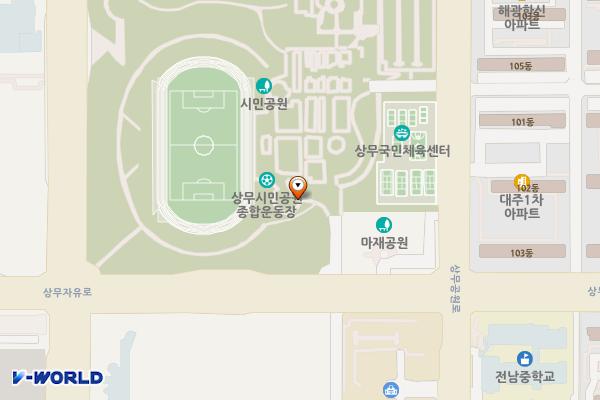 광주프리미엄아울렛 위치 지도 — 광주 서구 치평동 1218-1