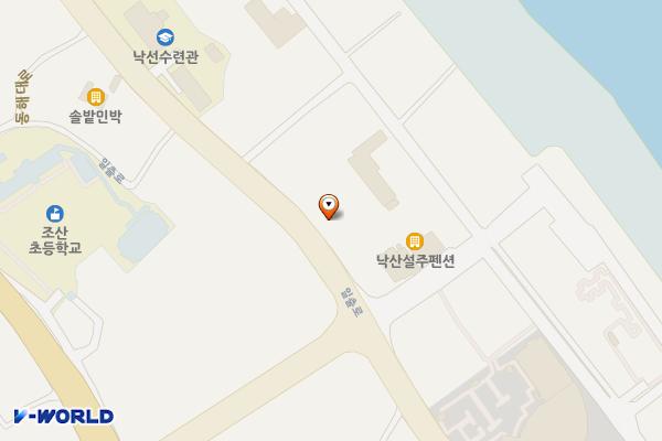 낙산 해송모텔 뒤 주차장 위치 지도 — 강원특별자치도 양양군 양양읍 조산리 437, 434-14