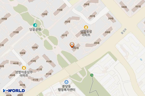 분당동 마을공원 위치 지도 — 경기도 성남시 분당구 분당동 101