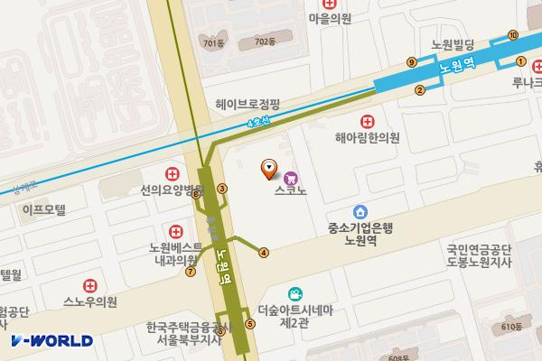 그린카 롯데노원점(OCPP) 위치 지도 — 서울특별시 노원구 동일로 1414