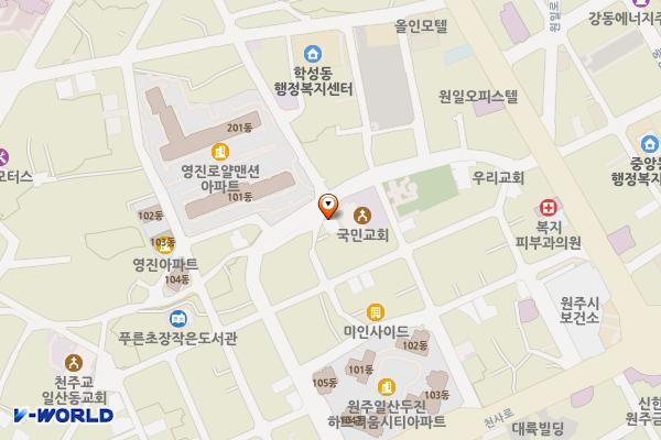 맥시카나원주일산점 위치 지도 — 강원특별자치도 원주시 옛시청길 25