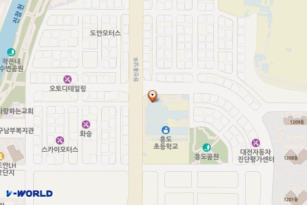 흥도초등학교 위치 지도 — 대전광역시 유성구 원신흥남로 20