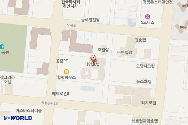 타임호텔 위치 지도 — 충청남도 천안시 서북구 성정공원7길 14