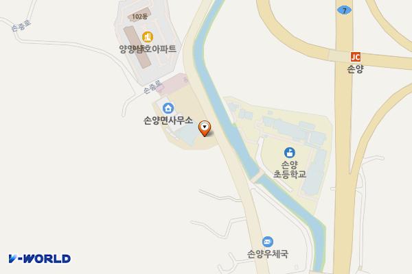 손양면사무소 주차장 위치 지도 — 강원특별자치도 양양군 손양면 하왕도리 145-3