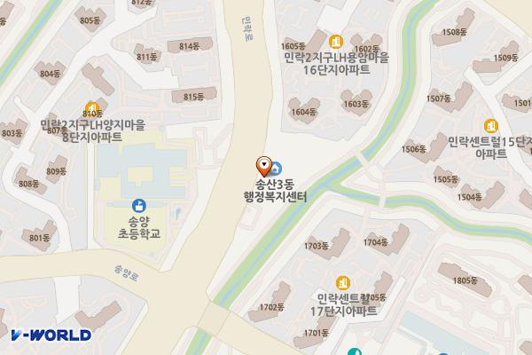 송산3동 행정복지센터(완속) 위치 지도 — 경기도 의정부시 민락로 360