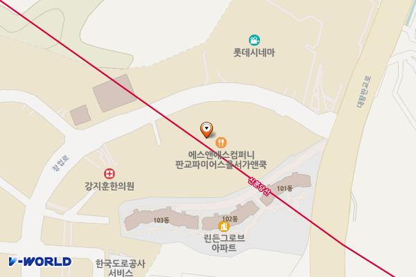 판교아이스퀘어 지하5층 위치 지도 — 경기도 성남시 수정구 창업로 17