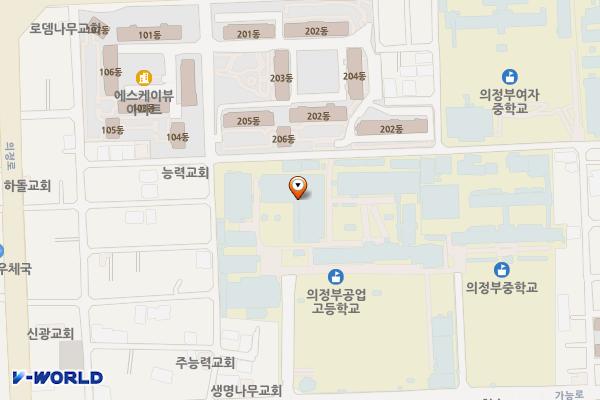 의정부공업고등학교 위치 지도 — 경기도 의정부시 가능동 652 의정부공업고등학교