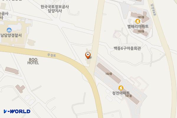 그린파크텔(OCPP) 위치 지도 — 전남광주통합특별시 담양군 담양읍 미리산길 3