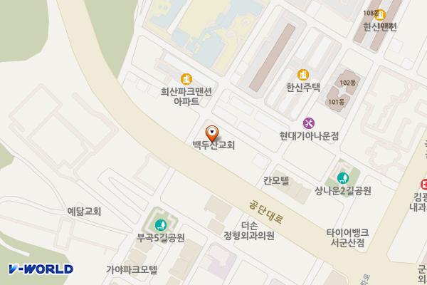 한국기독교장로회백두산교회 위치 지도 — 전북특별자치도 군산시 공단대로 472