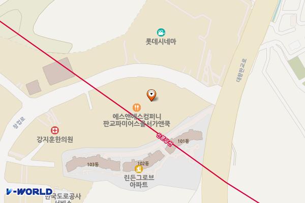 판교아이스퀘어(모던텍) 위치 지도 — 경기도 성남시 수정구 창업로 17