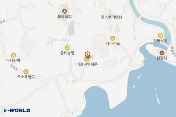 더코지인제주 위치 지도 — 제주특별자치도 서귀포시 보목로70번길 3