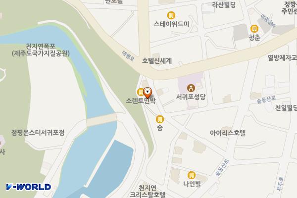 호텔연 위치 지도 — 제주특별자치도 서귀포시 솔동산로22번길 17-2