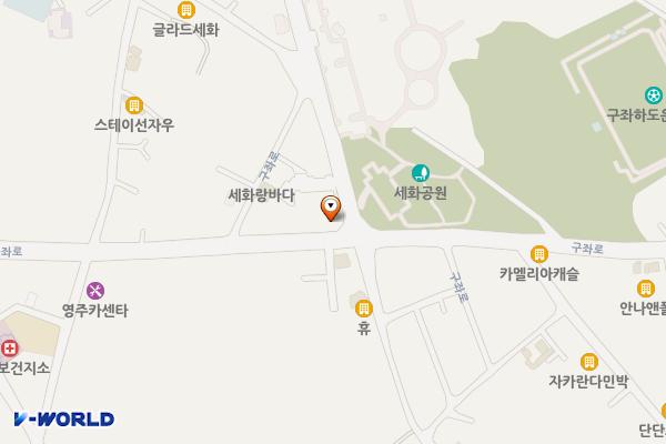 동부지구생활밀착형국민체육센터 위치 지도 — 제주특별자치도 제주시 구좌읍 세화리 33-5