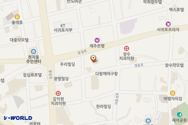 올래모텔(OCPP) 위치 지도 — 제주특별자치도 서귀포시 명동로 13-3