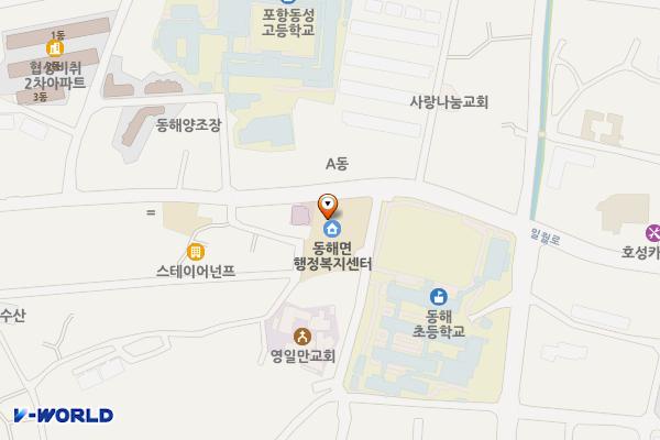 동해면 행정복지센터 위치 지도 — 경상북도 포항시 남구 동해면 일월로 66