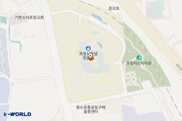 포항시 평생학습원 위치 지도 — 경상북도 포항시 남구 뱃머리길 39