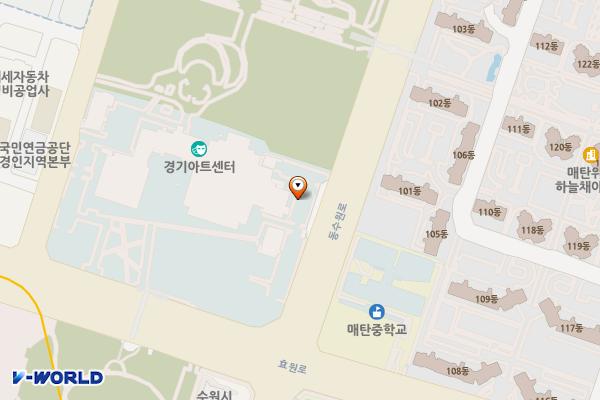 재단법인 경기아트센터 위치 지도 — 경기도 수원시 팔달구 효원로307번길 20