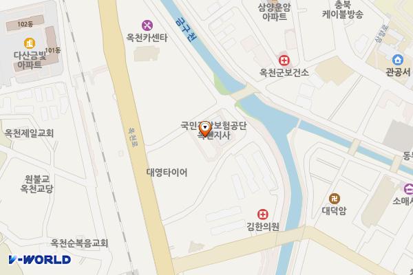 국민건강보험공단 옥천지사 위치 지도 — 충청북도 옥천군 옥천읍 옥천로 1563-12
