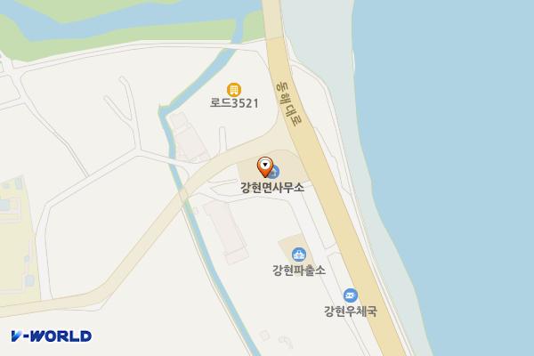 강현면사무소 본관 앞 주차장 위치 지도 — 강원특별자치도 양양군 강현면 정암리 450-4