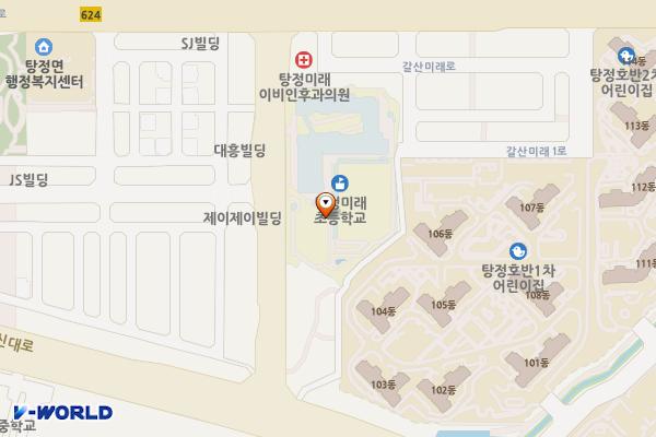탕정미래초등학교 위치 지도 — 충청남도 아산시 탕정면 탕정면로 54-15