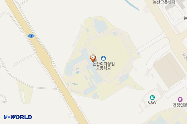 논산여자상업고등학교 위치 지도 — 충청남도 논산시 시민로 197