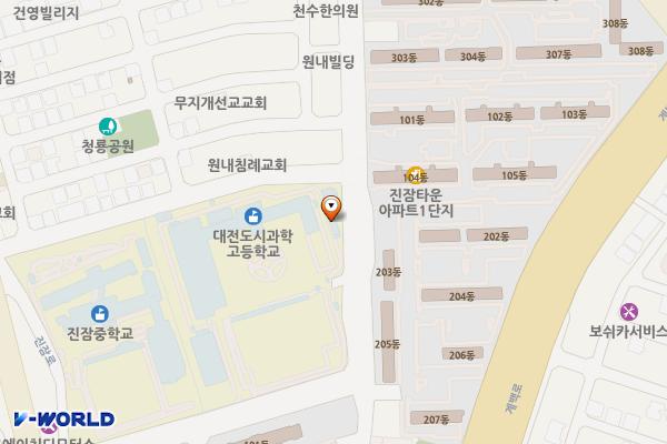 대전도시과학고등학교 위치 지도 — 대전광역시 유성구 진잠로42번길 35