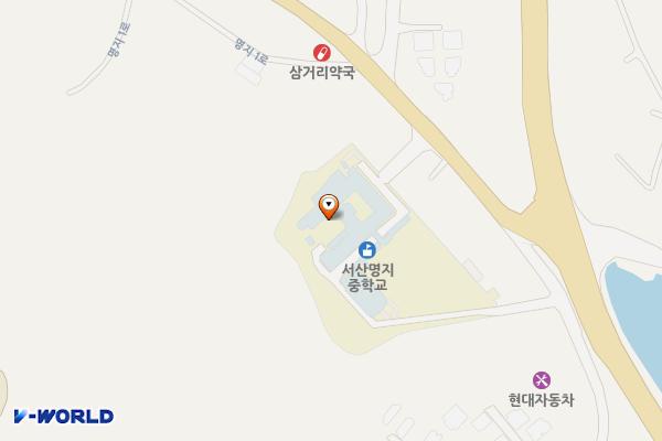 서산명지중학교 위치 지도 — 충청남도 서산시 대산읍 명지1로 15