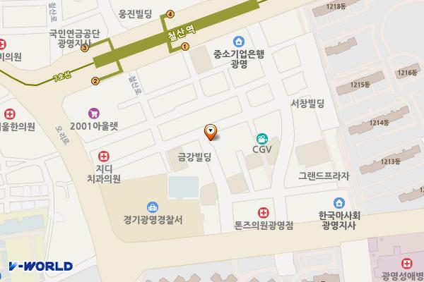 철산상업지역 노외 위치 지도 — 경기도 광명시 철산동 430번지