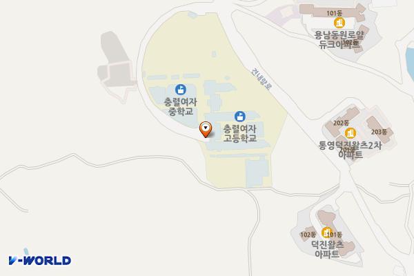 충렬여자고등학교 위치 지도 — 경상남도 통영시 용남면 견내량로 70