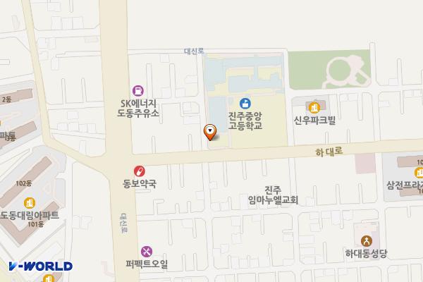 진주중앙고등학교 위치 지도 — 경상남도 진주시 하대로 59