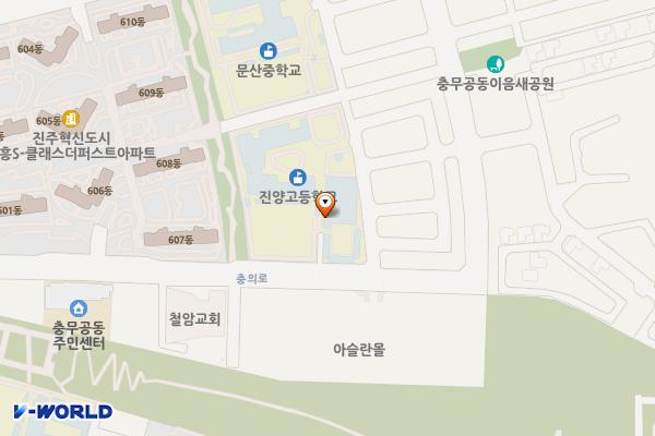 진양고등학교 위치 지도 — 경상남도 진주시 충의로100번길 12