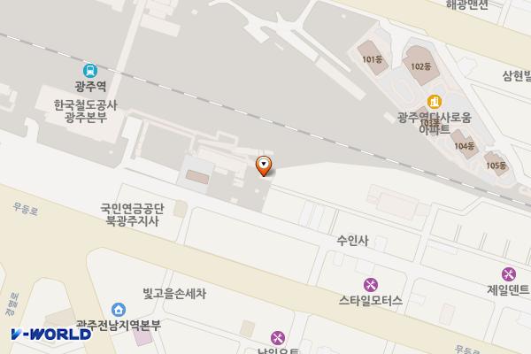 그린스타트업타운 복합허브센터(광주) 위치 지도 — 전남광주통합특별시 북구 독립로375번길 80