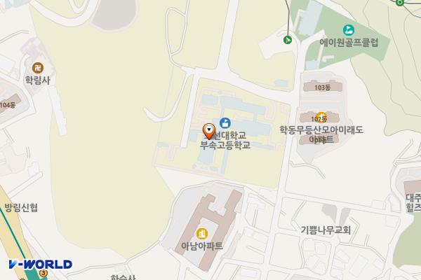 조선대학교부속고등학교 위치 지도 — 전남광주통합특별시 동구 의재로33번길 33