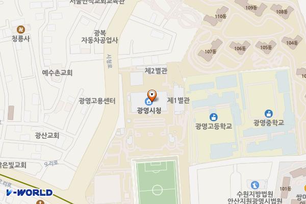 광명시청 철산동지하 위치 지도 — 경기도 광명시 철산동 222-1번지