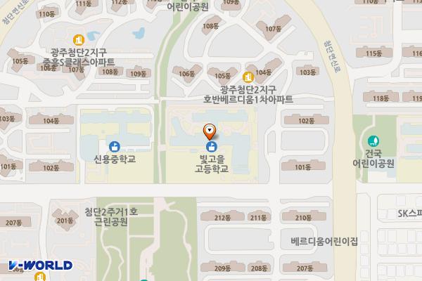 빛고을고등학교 위치 지도 — 전남광주통합특별시 북구 첨단연신로133번길 16