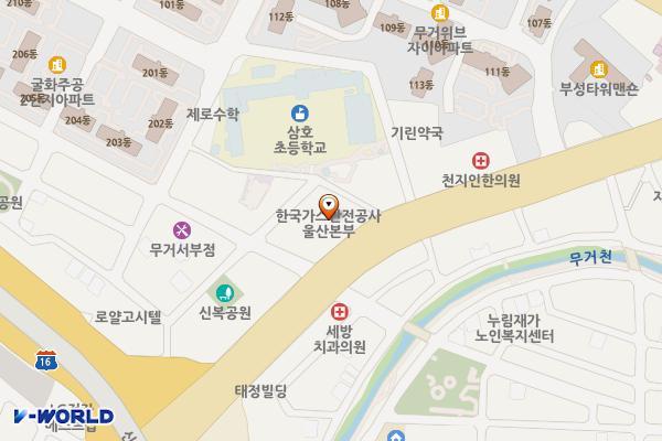 울산 남운프라자 위치 지도 — 울산광역시 남구 북부순환도로 17