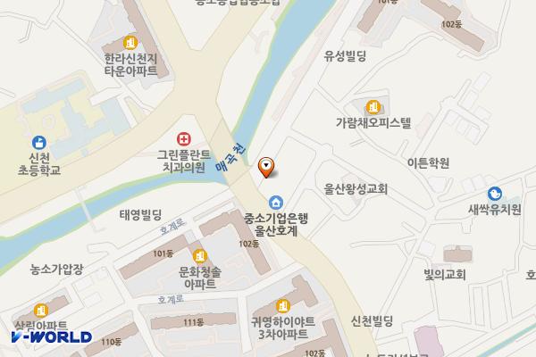울산현대하이플러스 위치 지도 — 울산광역시 북구 호계로 332-1