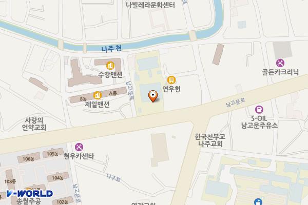 나주도서관 위치 지도 — 전남광주통합특별시 나주시 남고문로 51