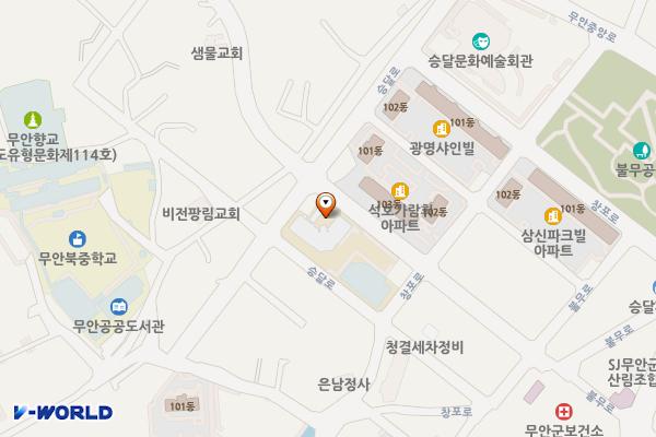 무안교육지원청 위치 지도 — 전남광주통합특별시 무안군 무안읍 승달로 63