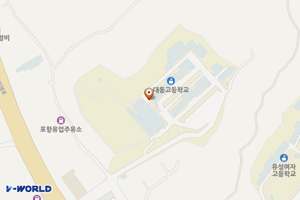 대동고등학교(포항) 위치 지도 — 경상북도 포항시 북구 우창서길 34