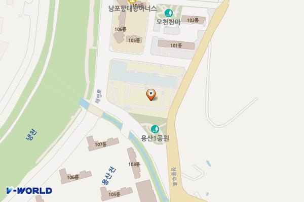 포항용산초등학교 위치 지도 — 경상북도 포항시 남구 오천읍 정몽주로 309