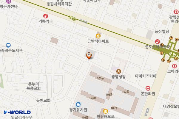 광명사거리 위치 지도 — 경기도 광명시 광명동 158-900번지