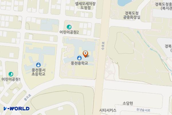 풍천중학교 위치 지도 — 경상북도 안동시 풍천면 풍요5길 14