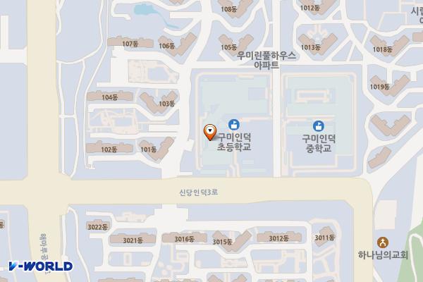 구미인덕초등학교 위치 지도 — 경상북도 구미시 산동읍 신당인덕3로 25
