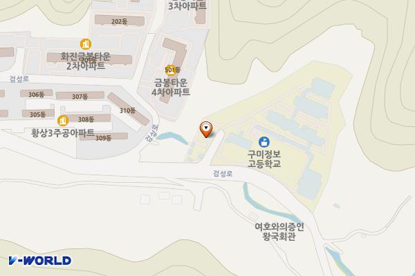 구미정보고등학교 위치 지도 — 경상북도 구미시 검성로 143