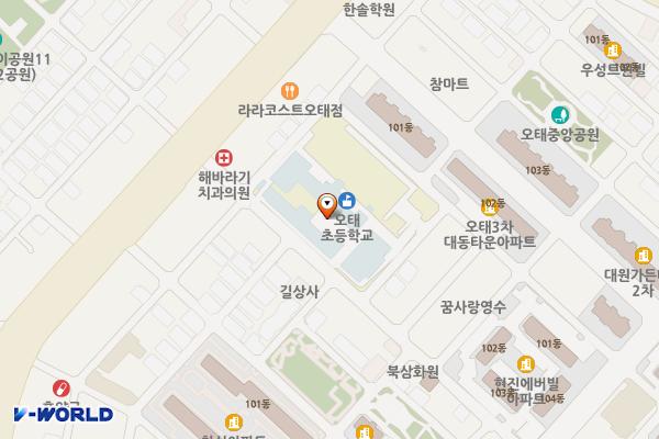 오태초등학교 위치 지도 — 경상북도 구미시 금오대로10길 19-9