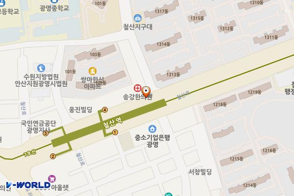 철산동 중앙로변 위치 지도 — 경기도 광명시 철산동 526번지